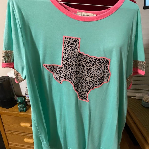Sequins and Leopard print w/ Texas state design! NWOT - Picture 9 of 9
